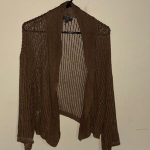 Lysse Brown Open-Knit Cardigan